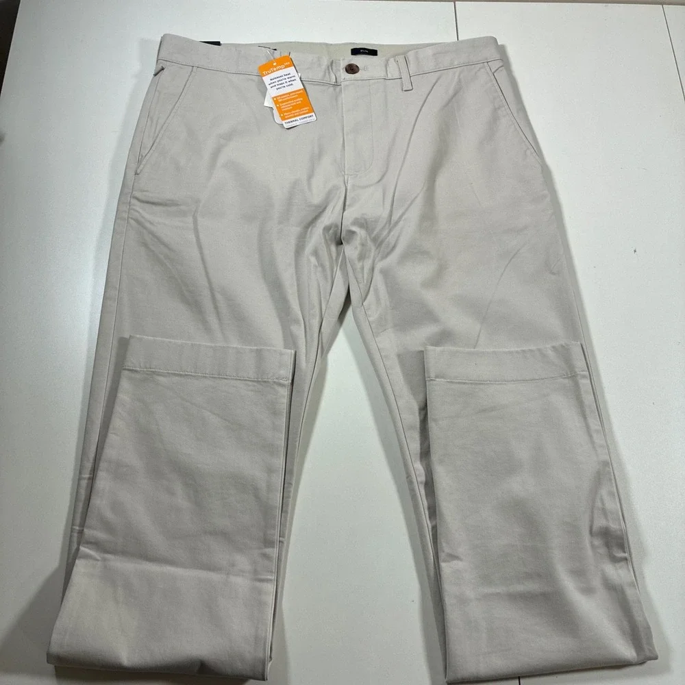 NEW J.Crew Chino Pants 34x34 Stone Flex Slim TruTemp365 Performance Stretch